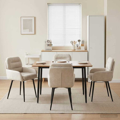 Scaune de dining 4 pcs Catifea Crem 59 x 59,5 x 90 cm - WALTI WALTI
