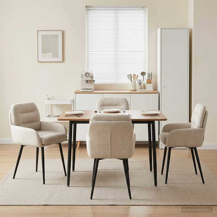 Scaune de dining 4 pcs Catifea Crem 59 x 59,5 x 90 cm WALTI
