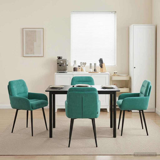 Scaune de dining 4 pcs Catifea Turcoaz 59 x 59,5 x 90 cm - WALTI WALTI
