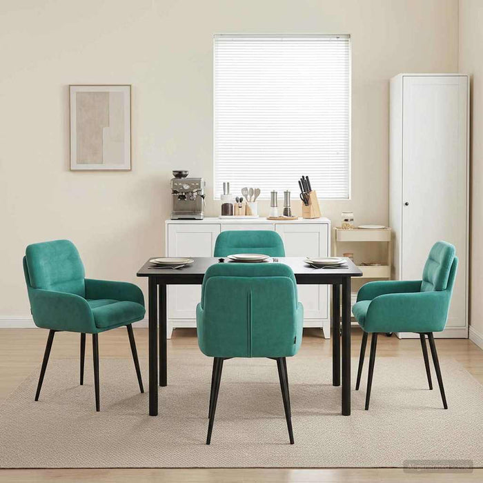 Scaune de dining 4 pcs Catifea Turcoaz 59 x 59,5 x 90 cm WALTI
