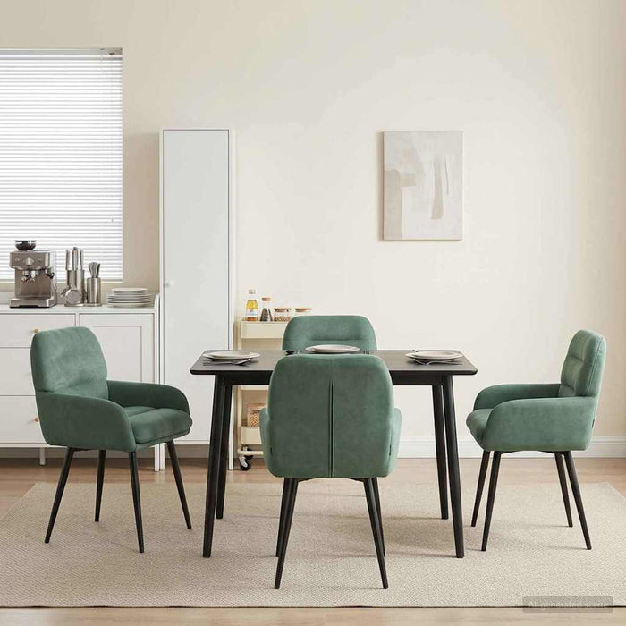 Scaune de dining 4 pcs Catifea Verde Mării 59 x 59,5 x 90 cm WALTI