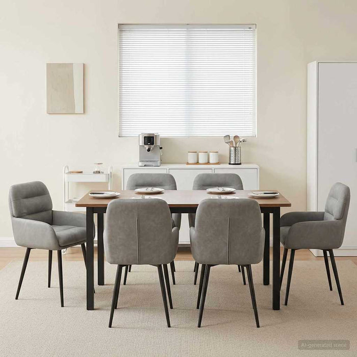 Scaune de dining 6 pcs Catifea Gri deschis 59 x 59,5 x 90 cm WALTI