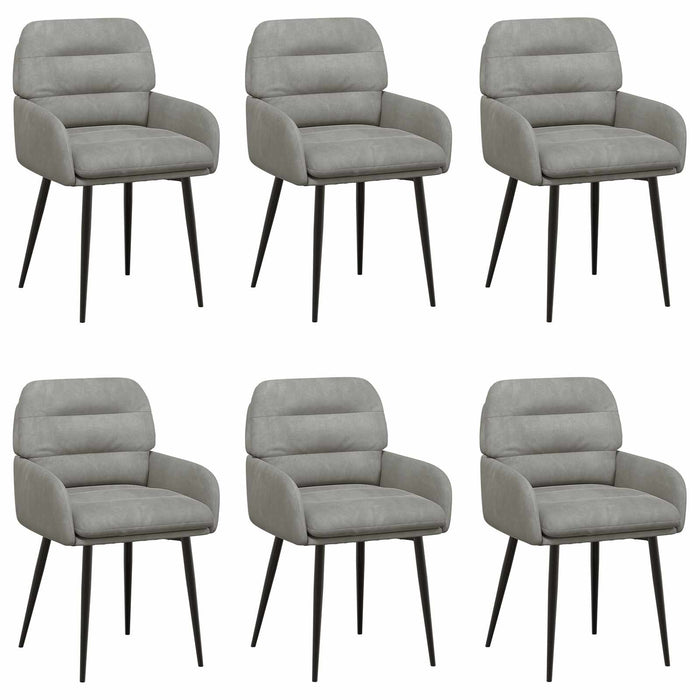 Scaune de dining 6 pcs Catifea Gri deschis 59 x 59,5 x 90 cm WALTI
