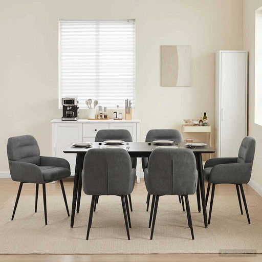 Scaune de dining 6 pcs Catifea Gri închis 59 x 59,5 x 90 cm - WALTI WALTI