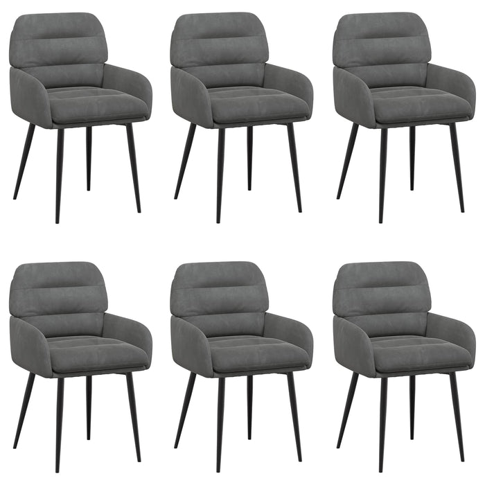 Scaune de dining 6 pcs Catifea Gri închis 59 x 59,5 x 90 cm WALTI