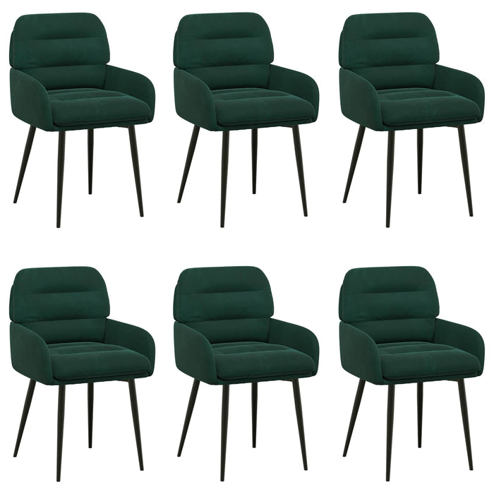 Scaune de dining 6 pcs Catifea Verde închis 59 x 59,5 x 90 cm WALTI
