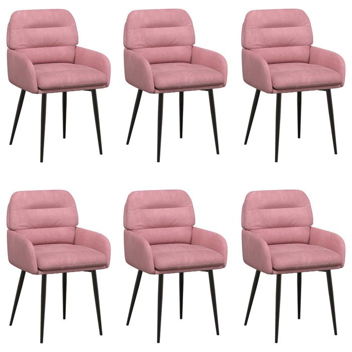 Scaune de dining 6 pcs Catifea Roz 59 x 59,5 x 90 cm WALTI