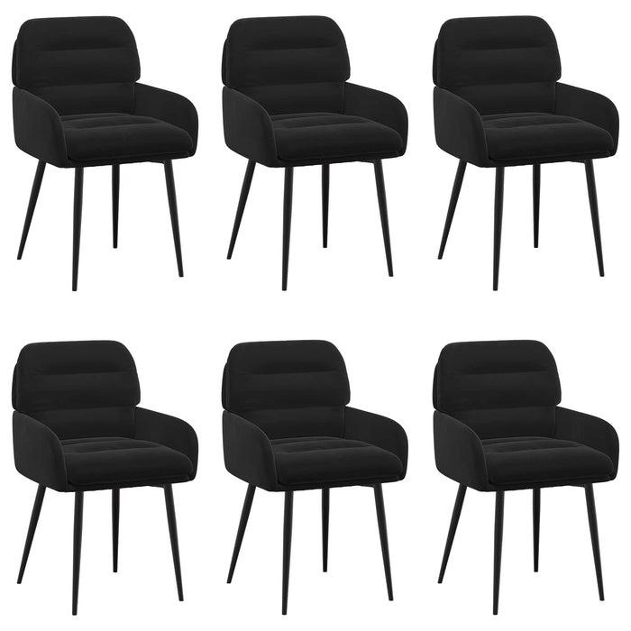 Scaune de dining 6 pcs Catifea Negru 59 x 59,5 x 90 cm WALTI