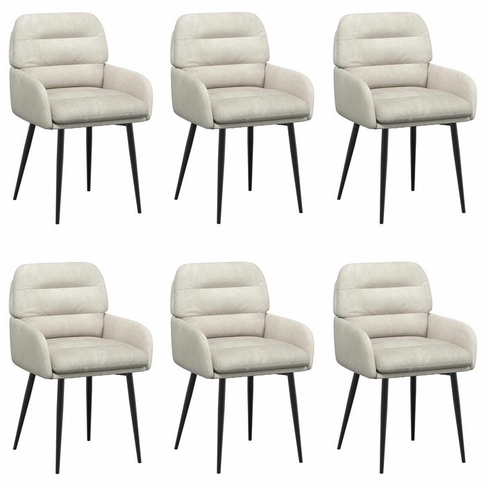 Scaune de dining 6 pcs Catifea Crem 59 x 59,5 x 90 cm WALTI
