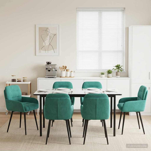 Scaune de dining 6 pcs Catifea Turcoaz 59 x 59,5 x 90 cm - WALTI WALTI