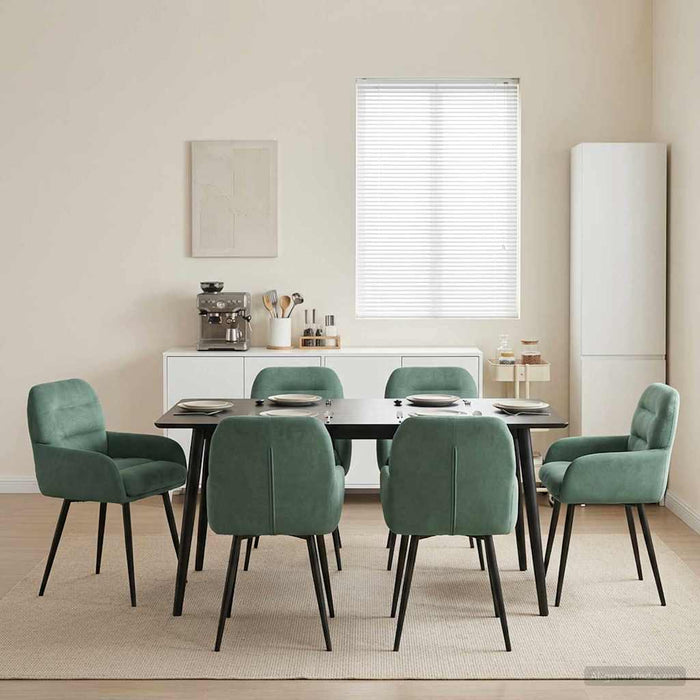 Scaune de dining 6 pcs Catifea Verde Mării 59 x 59,5 x 90 cm WALTI