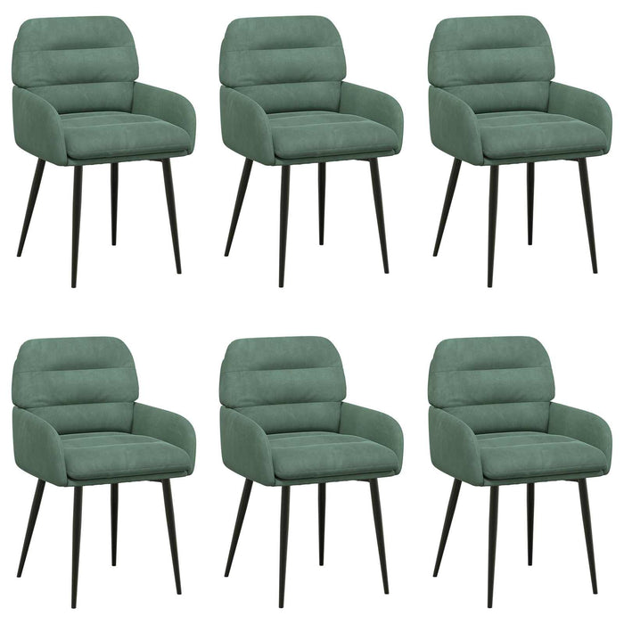 Scaune de dining 6 pcs Catifea Verde Mării 59 x 59,5 x 90 cm WALTI