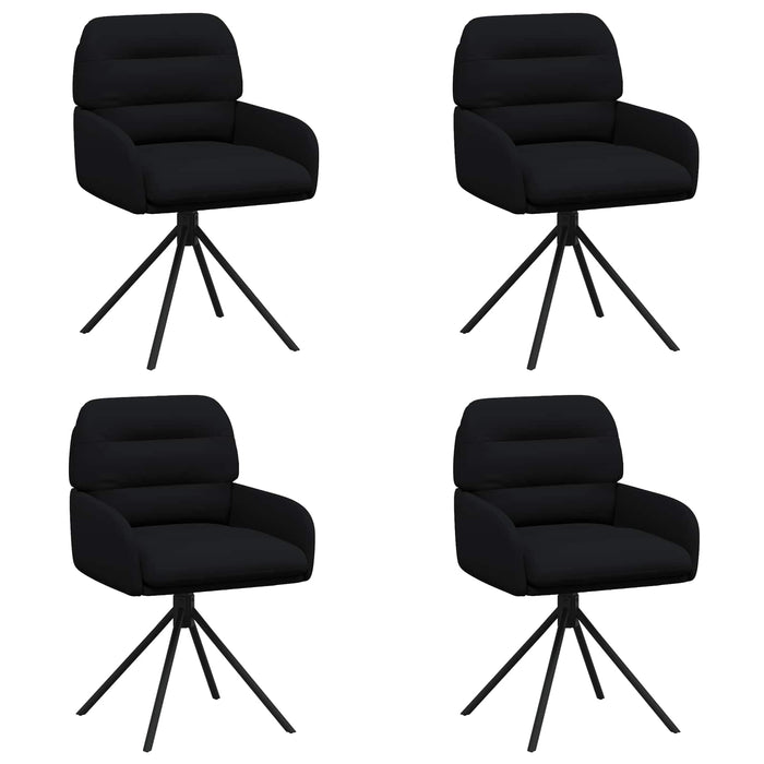 Scaune de dining rotative 4 pcs Piele artificială Negru WALTI