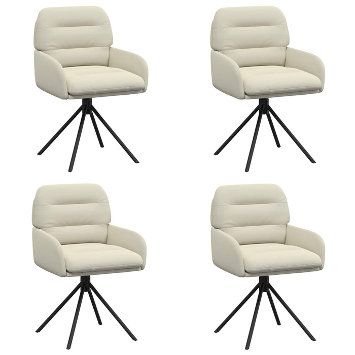 Scaune de dining rotative 4 pcs Piele artificială Crem WALTI