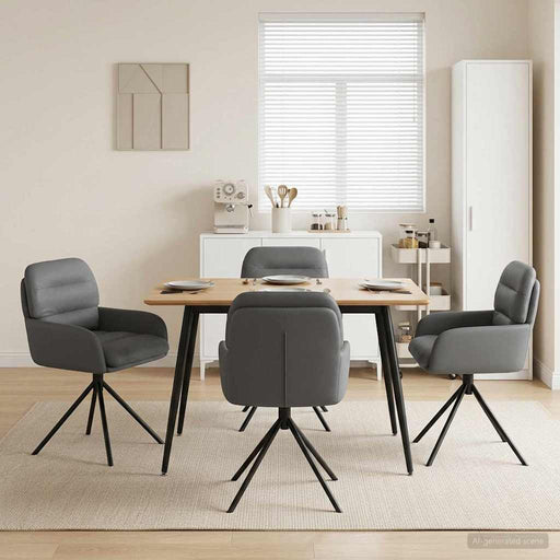 Scaune de dining rotative 4 pcs Piele artificială Gri - WALTI WALTI