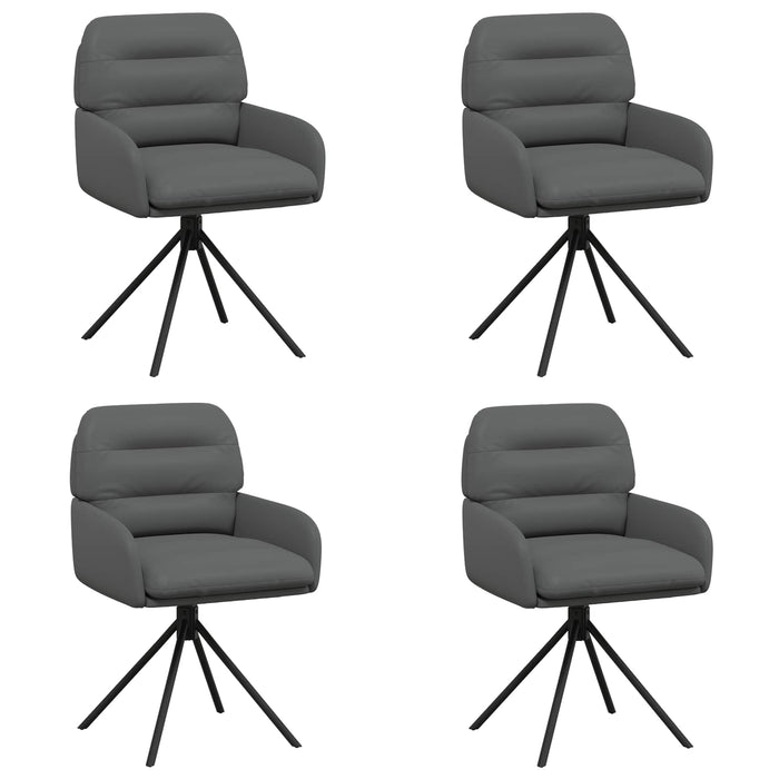 Scaune de dining rotative 4 pcs Piele artificială Gri WALTI