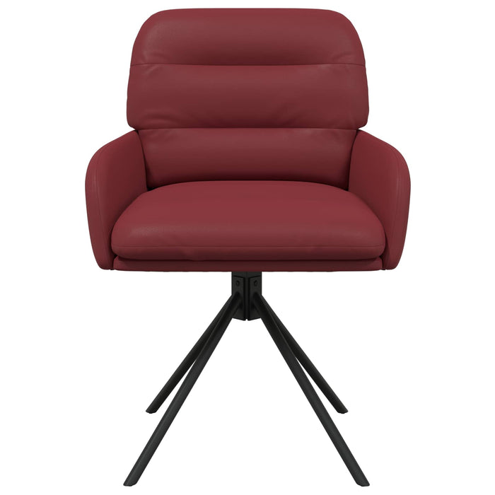 Scaune de dining rotative 4 pcs Piele artificială Roșu Vin WALTI