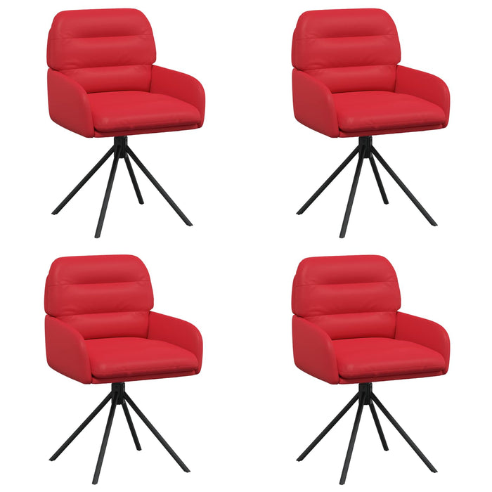 Scaune de dining rotative 4 pcs Piele artificială Roșu WALTI