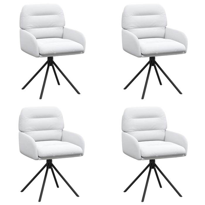 Scaune de dining rotative 4 pcs Piele artificială Alb WALTI