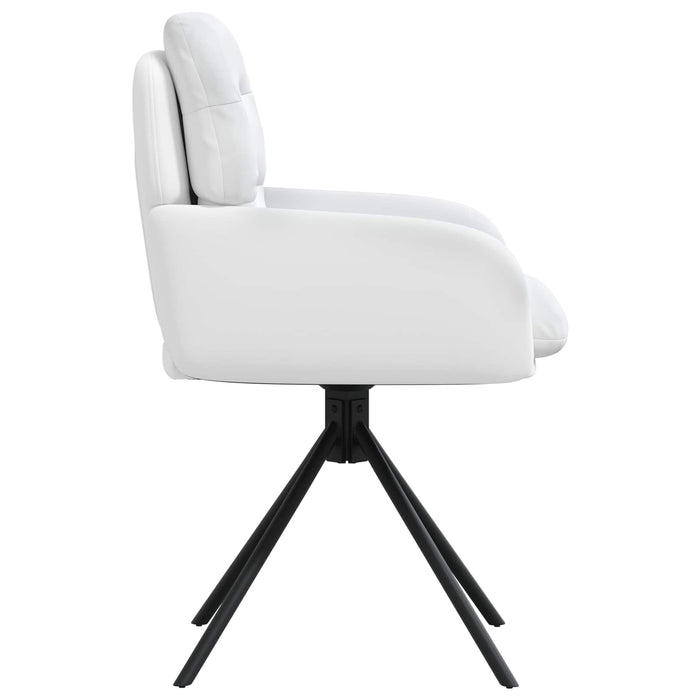 Scaune de dining rotative 6 pcs Piele artificială Alb WALTI