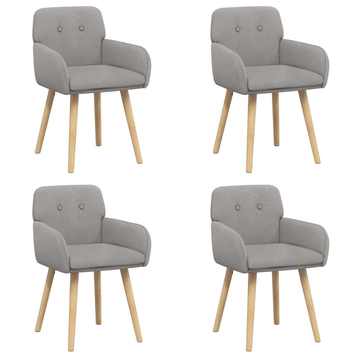 Scaune de dining 4 pcs Bouclé Gri deschis 59 x 57 x 85 cm WALTI
