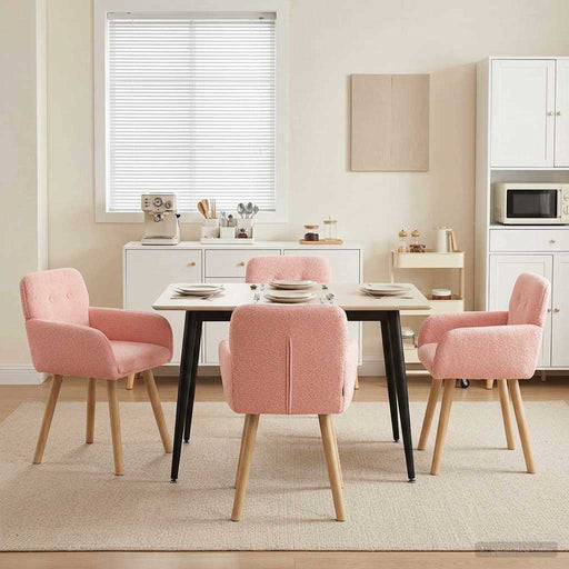 Scaune de dining 4 pcs Bouclé Roz 59 x 57 x 85 cm - WALTI WALTI