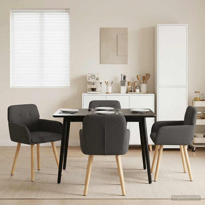 Scaune de dining 4 pcs Bouclé Gri închis 59 x 57 x 85 cm WALTI
