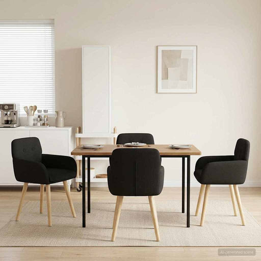 Scaune de dining 4 pcs Bouclé Negru 59 x 57 x 85 cm - WALTI WALTI