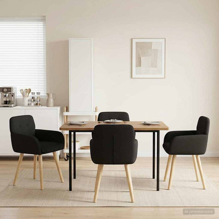 Scaune de dining 4 pcs Bouclé Negru 59 x 57 x 85 cm WALTI