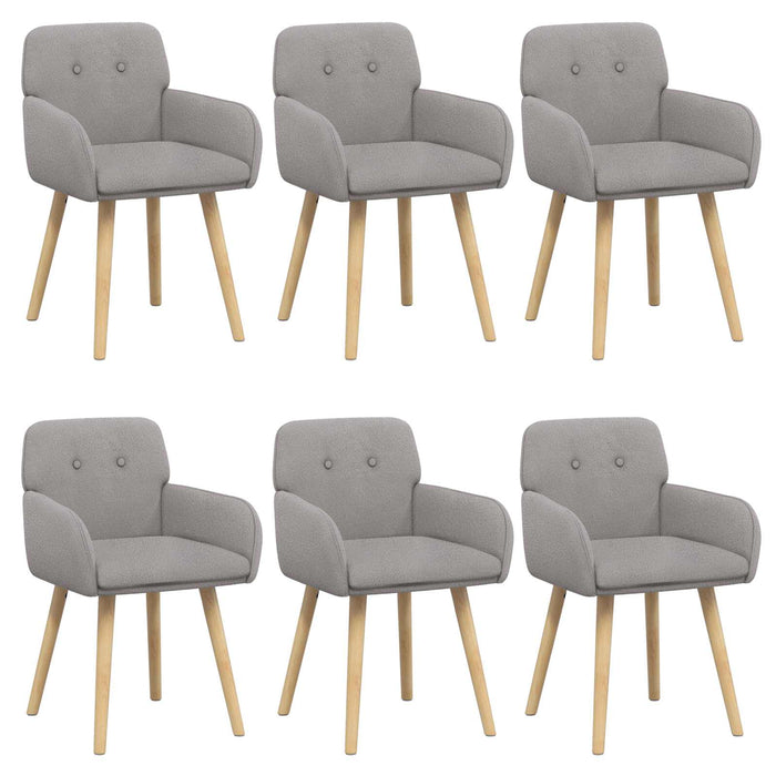 Scaune de dining 6 pcs Bouclé Gri deschis 59 x 57 x 85 cm WALTI