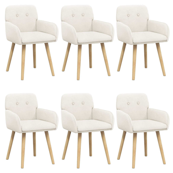 Scaune de dining 6 pcs Bouclé Crem 59 x 57 x 85 cm WALTI