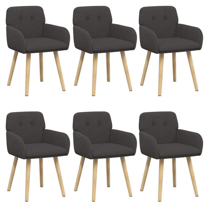 Scaune de dining 6 pcs Bouclé Gri închis 59 x 57 x 85 cm WALTI