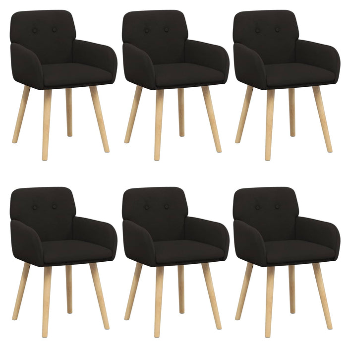 Scaune de dining 6 pcs Bouclé Negru 59 x 57 x 85 cm WALTI