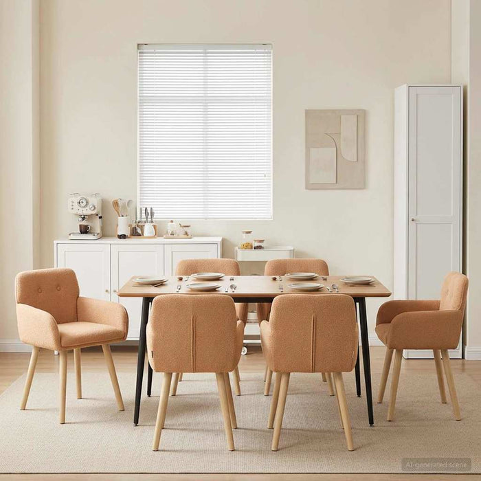 Scaune de dining 6 pcs Bouclé Bej 59 x 57 x 85 cm WALTI