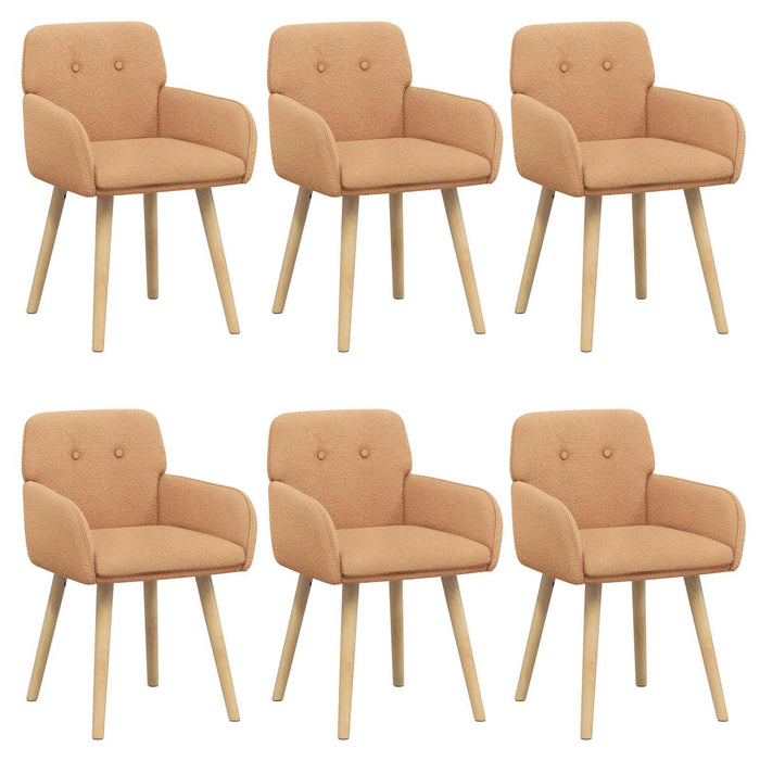 Scaune de dining 6 pcs Bouclé Bej 59 x 57 x 85 cm WALTI