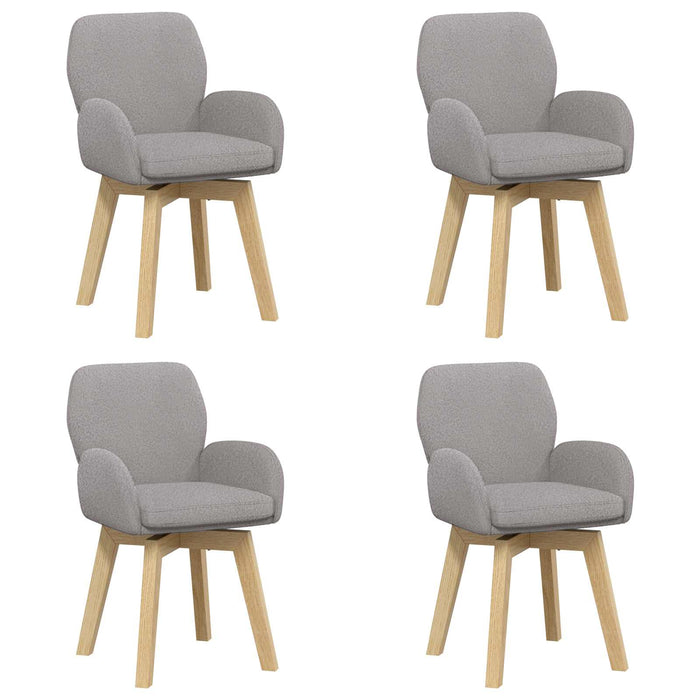 Scaune de dining rotative 4 pcs Bouclé Gri deschis WALTI