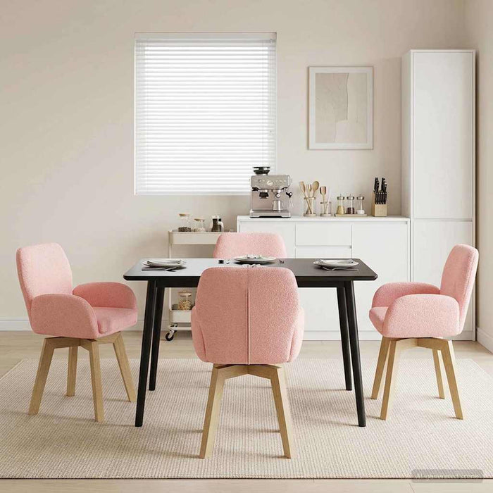 Scaune de dining rotative 4 pcs Bouclé Roz 54 x 58 x 87 cm WALTI