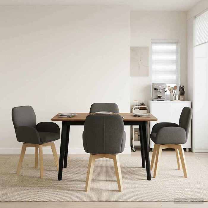 Scaune de dining rotative 4 pcs Bouclé Gri închis WALTI