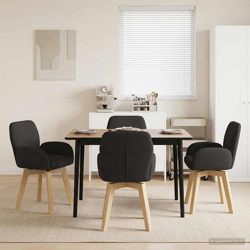 Scaune de dining rotative 4 pcs Bouclé Negru 54 x 58 x 87 cm - WALTI WALTI