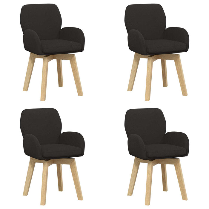 Scaune de dining rotative 4 pcs Bouclé Negru 54 x 58 x 87 cm WALTI