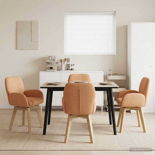 Scaune de dining rotative 4 pcs Bouclé Bej 54 x 58 x 87 cm - WALTI WALTI