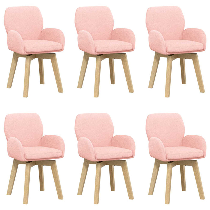 Scaune de dining rotative 6 pcs Bouclé Roz 54 x 58 x 87 cm WALTI