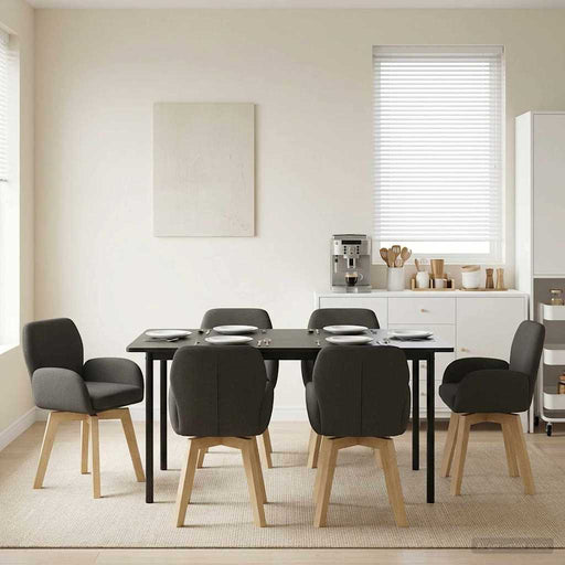 Scaune de dining rotative 6 pcs Bouclé Gri închis - WALTI WALTI