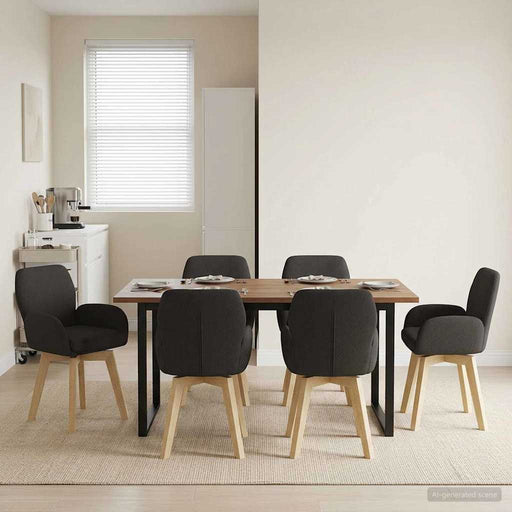 Scaune de dining rotative 6 pcs Bouclé Negru 54 x 58 x 87 cm - WALTI WALTI