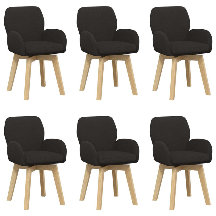 Scaune de dining rotative 6 pcs Bouclé Negru 54 x 58 x 87 cm WALTI