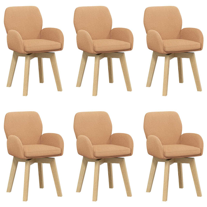 Scaune de dining rotative 6 pcs Bouclé Bej 54 x 58 x 87 cm WALTI