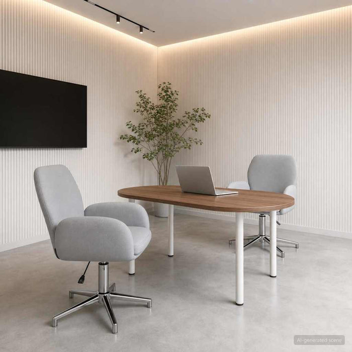 Scaune birou cu rotire 2 buc. 54 x 58 x 90 cm Gri deschis WALTI