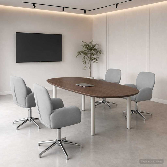 Scaune birou cu rotire 4 buc. 54 x 58 x 90 cm Gri deschis WALTI