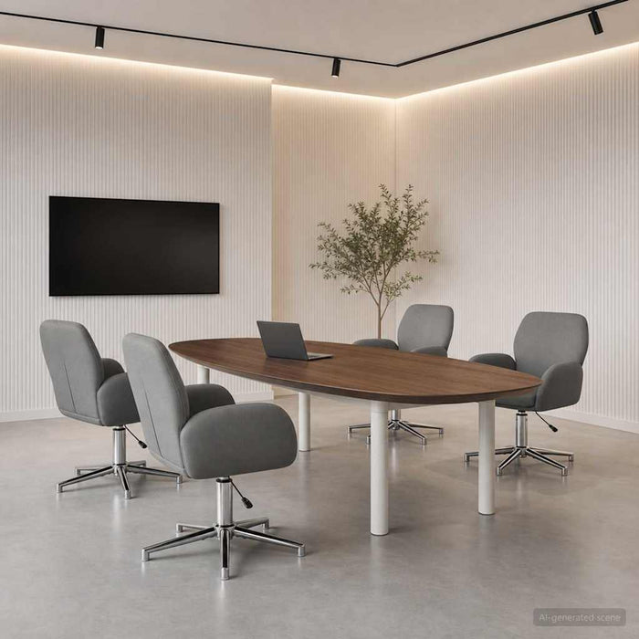 Scaune birou cu rotire 4 buc. 54 x 58 x 90 cm Gri închis WALTI