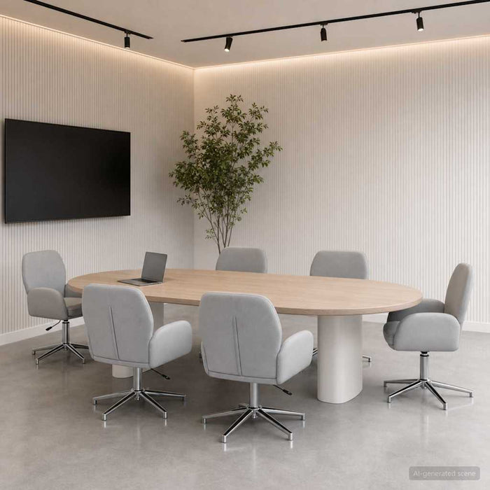 Scaune birou cu rotire 6 buc. 54 x 58 x 90 cm Gri deschis WALTI